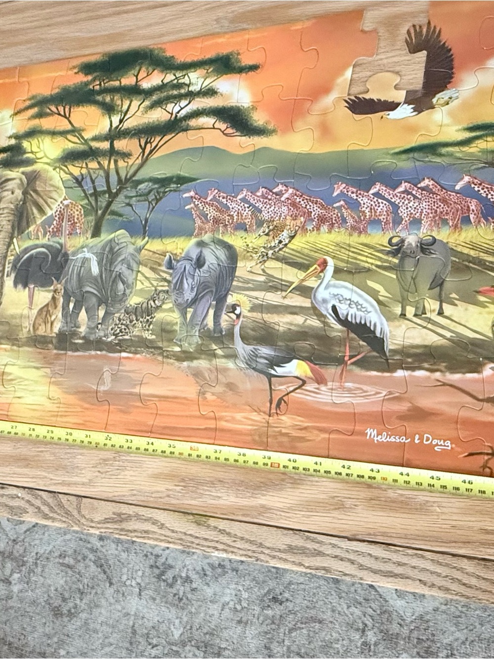 Melissa & Doug Large Safari Animal Puzzle - Orange, Green, Blue, Brown